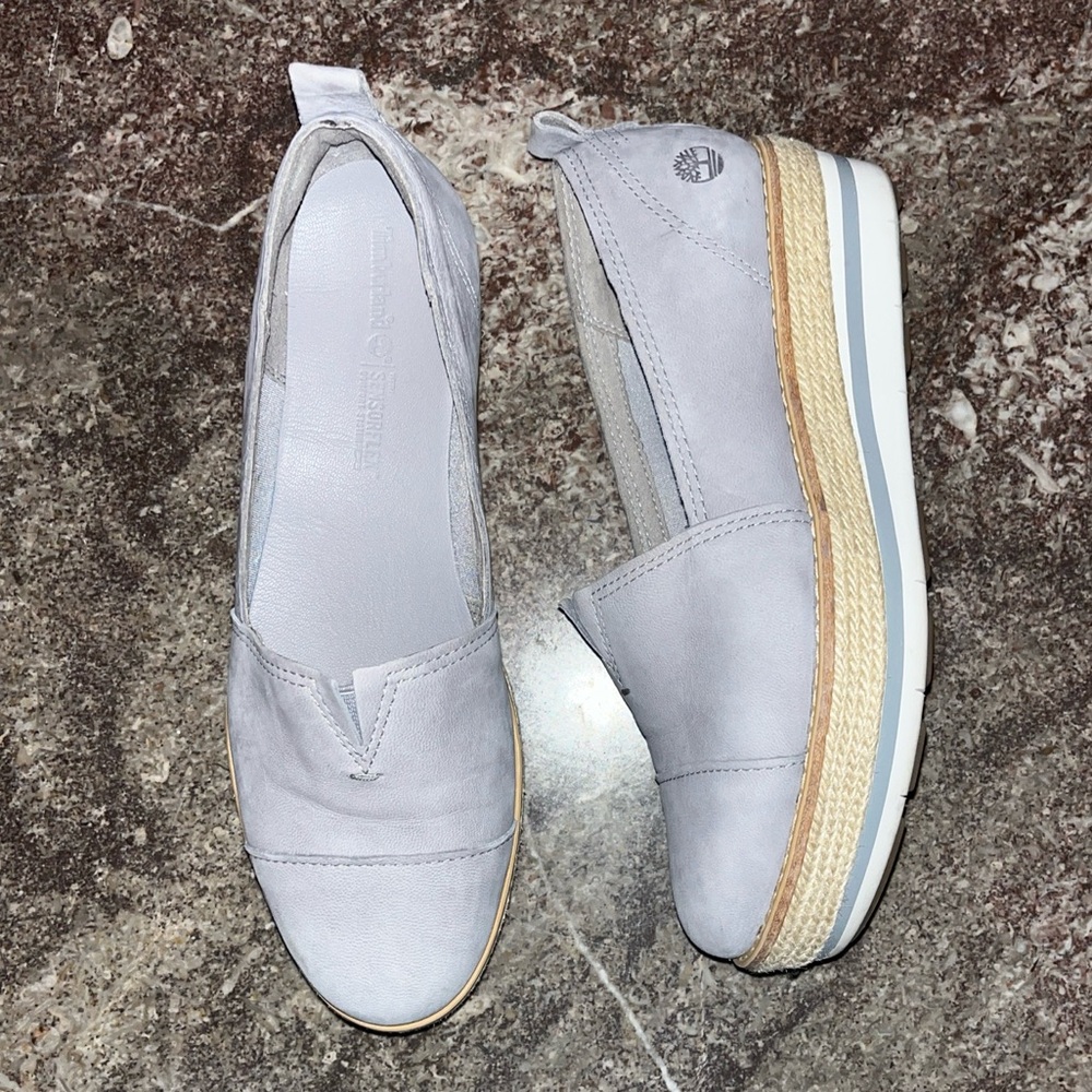 Timberland Women’s Emerson Platform Slip-On Shoes- Mid Grey Full Grain Sz 8.5